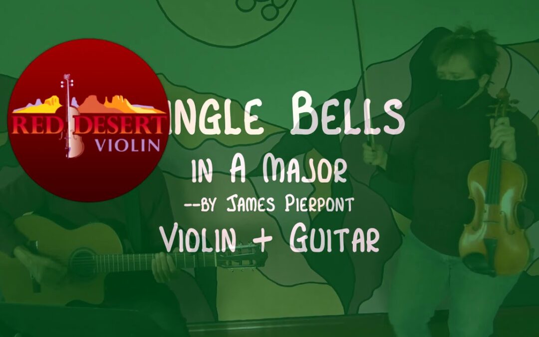 Jingle Bells, by James Pierpont,  in A Major (Violin and Guitar)